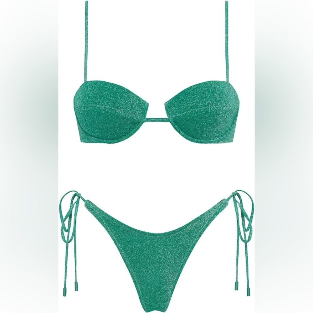 Triangl Jaded Sparkle Green Bikini Set - XS - worn once